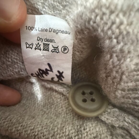 J CREW Men's Rugged Merino Wool Shawl Collar Two Button Pullover Sweater Sz. L - Picture 5 of 10